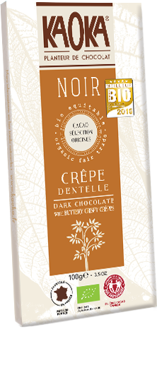Organic Fair Trade Dark Chocolate Crepe Dentelle KAOKA