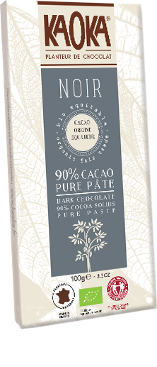Organic fair trade ecuador origin dark chocolate 90% without Cocoa butter