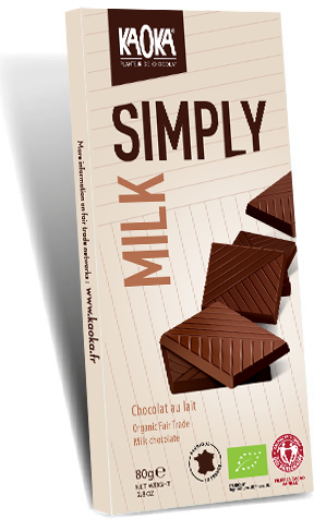 Simply organic fair trade milk chocolate